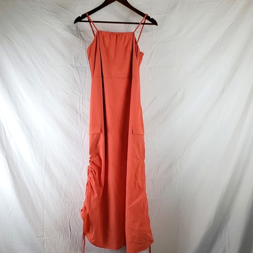 Hyfve Peach Cargo Dress With Adjustable‎ Ruched Hem